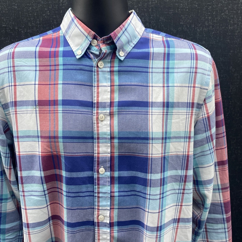 REDFORD Menswear Vincent Check Medium Button Up Plaid Oxford Business Casual